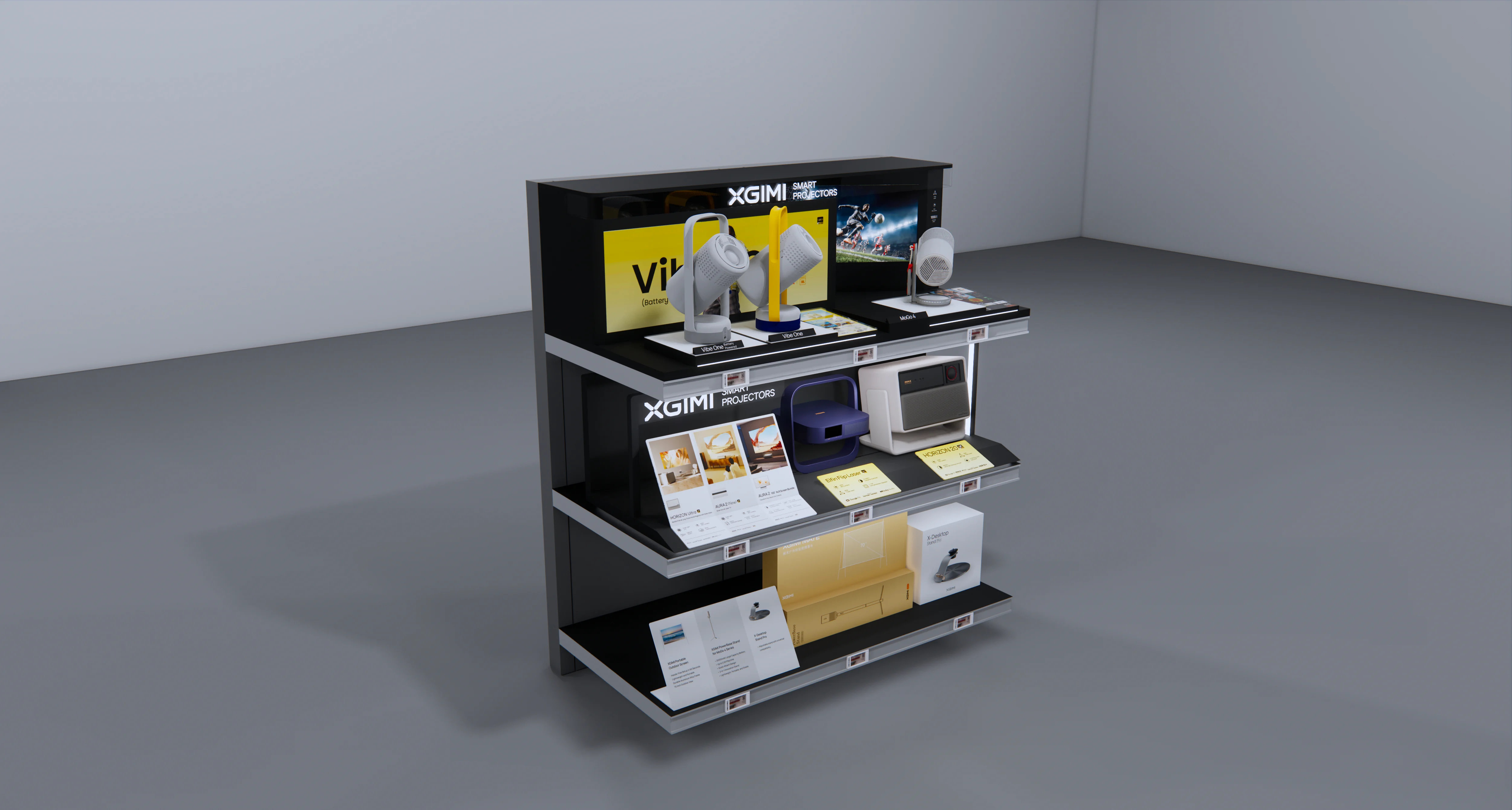 XGIMI 4ft Shelf POS rendering